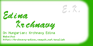 edina krchnavy business card